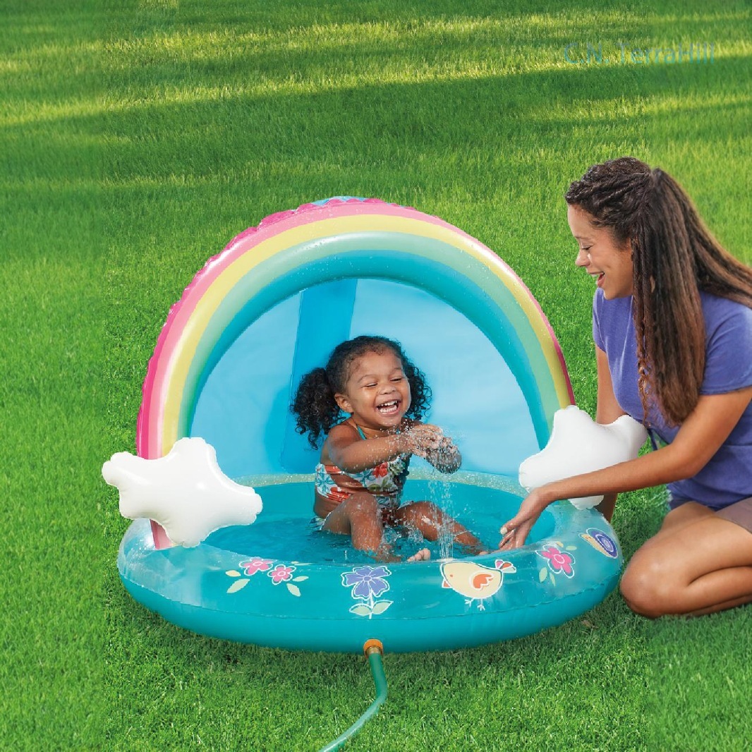 Kids Outdoor Water Table - Inflatable Splash Pool for Kids with