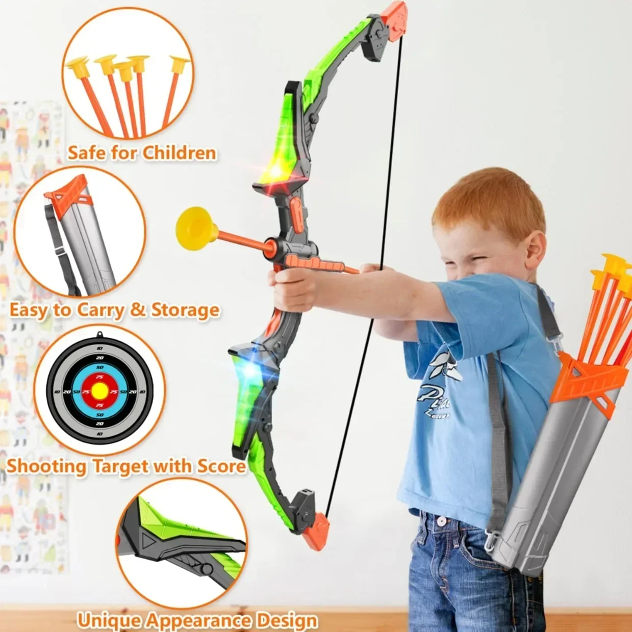 Kids Outdoor Archery Set - Kids Outdoor Shooting Toy Bow and