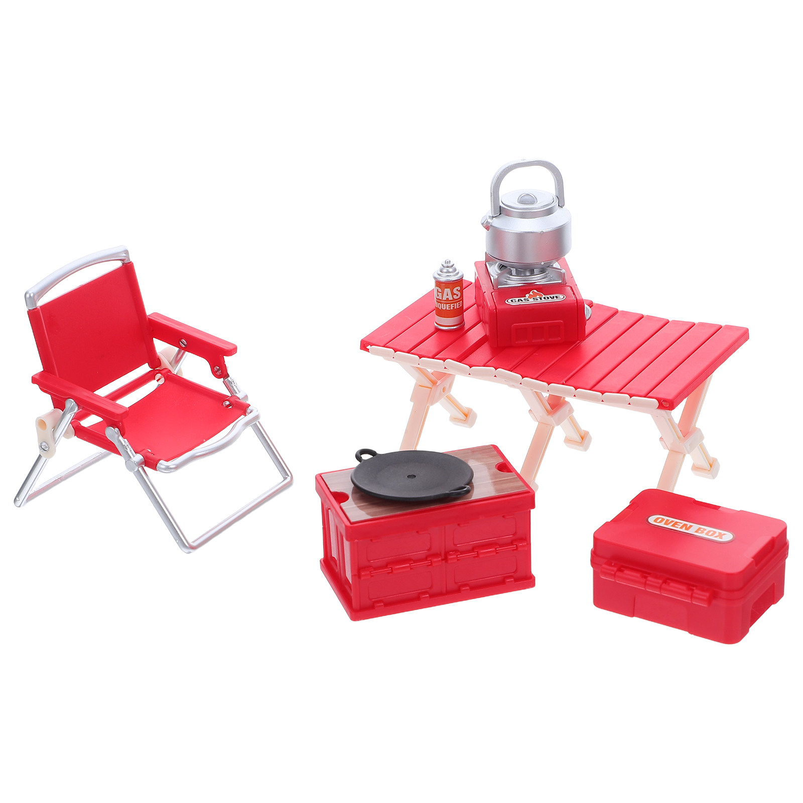 Kids Outdoor Activity Table - 1Set Miniature Camping Furniture Folding Chairs
