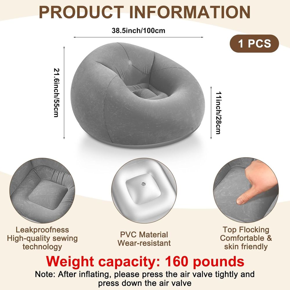 Inflatable Bean Bag Chairs, Gr - đánh giá và giá Kids Outdoor Lounger Chair