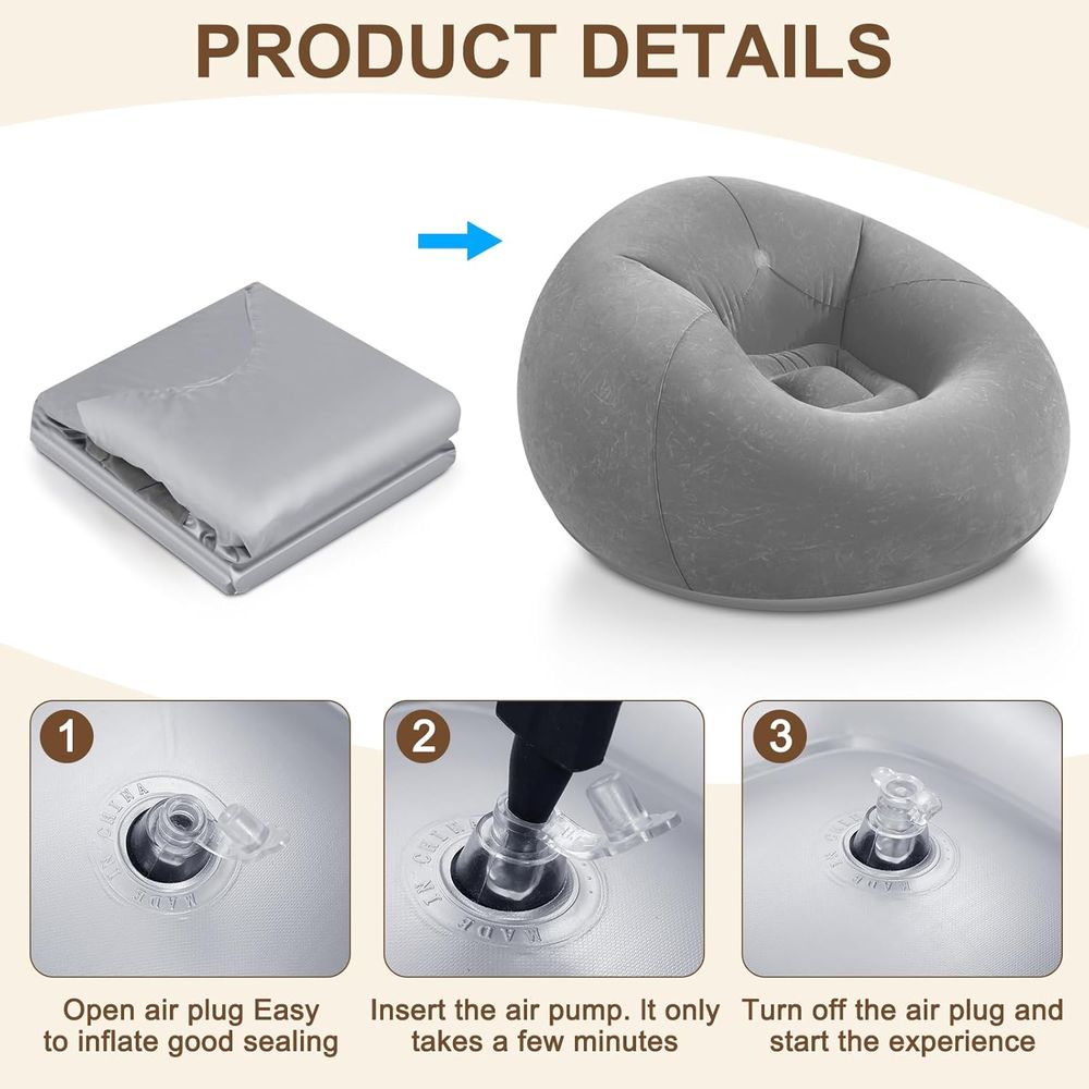 Inflatable Bean Bag Chairs, Gr - đánh giá và giá Kids Outdoor Lounger Chair