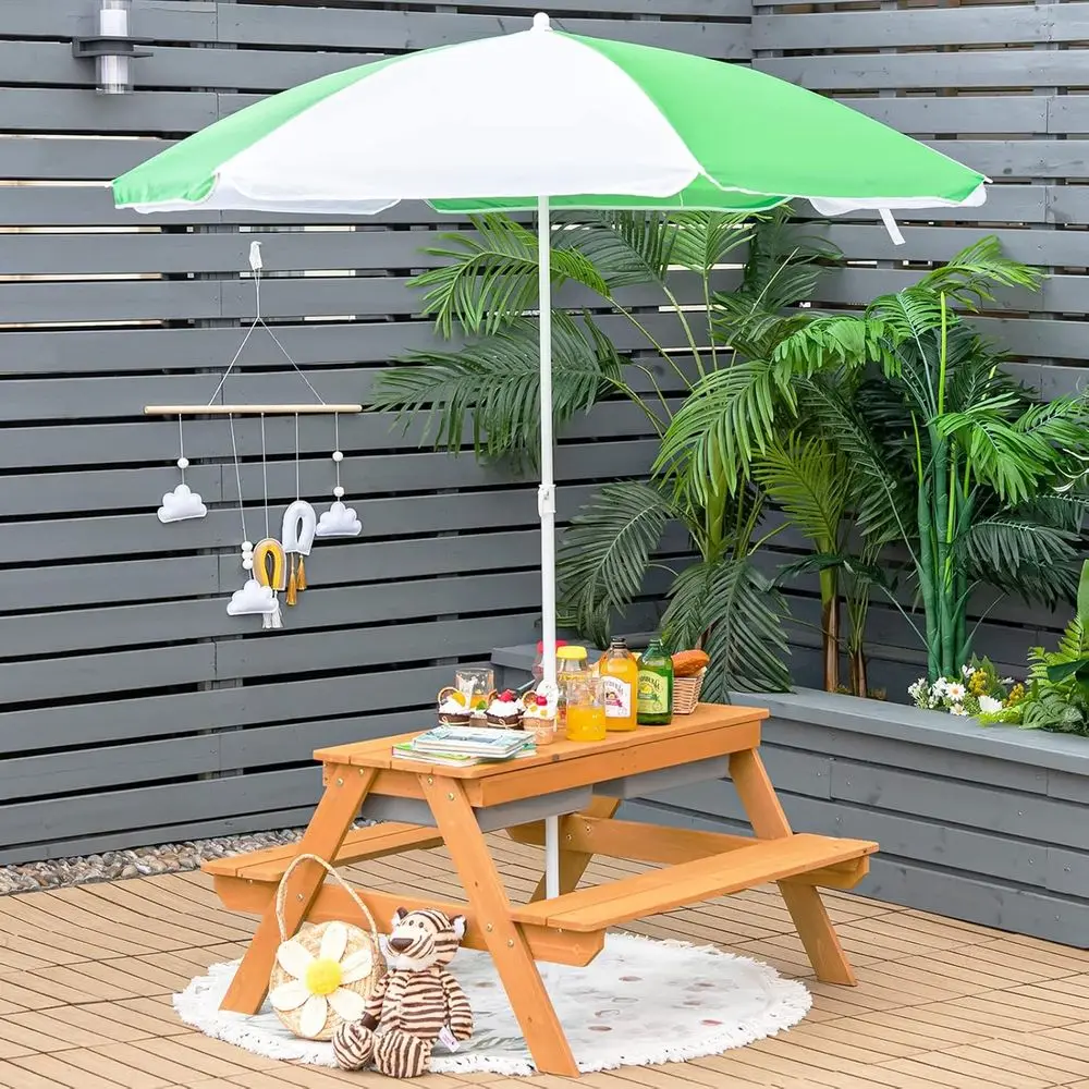 4-in-1 Wooden Sand & Water Pic - đánh giá và giá Kids Outdoor Water Table