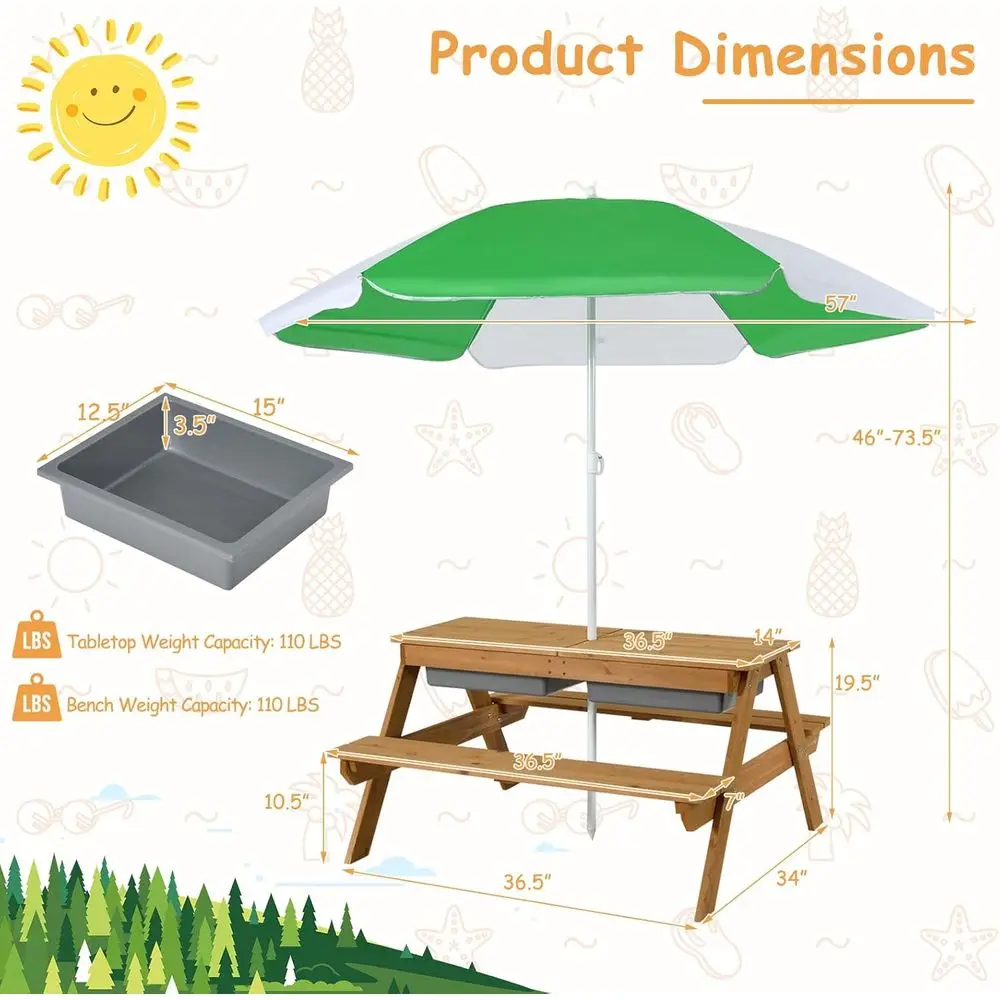4-in-1 Wooden Sand & Water Pic - đánh giá và giá Kids Outdoor Water Table