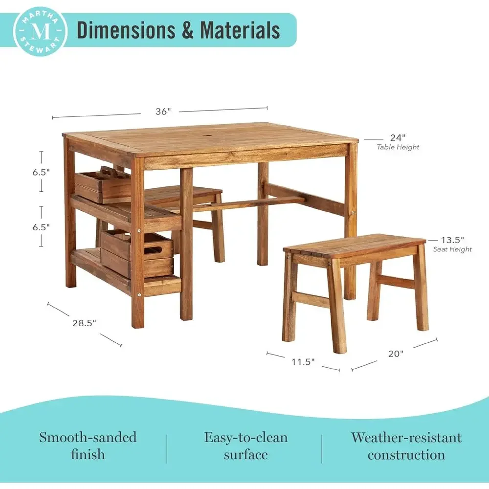 Kids Outdoor Crat Table and 2  - đánh giá và giá Kids Outdoor Activity Table