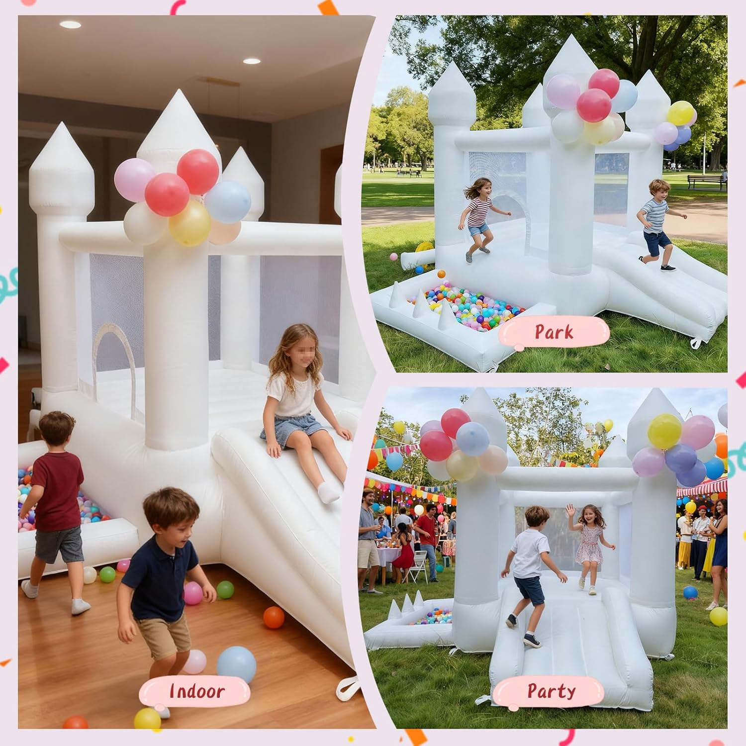 White Bounce House, Indoor and - đánh giá và giá Kids Outdoor Slide
