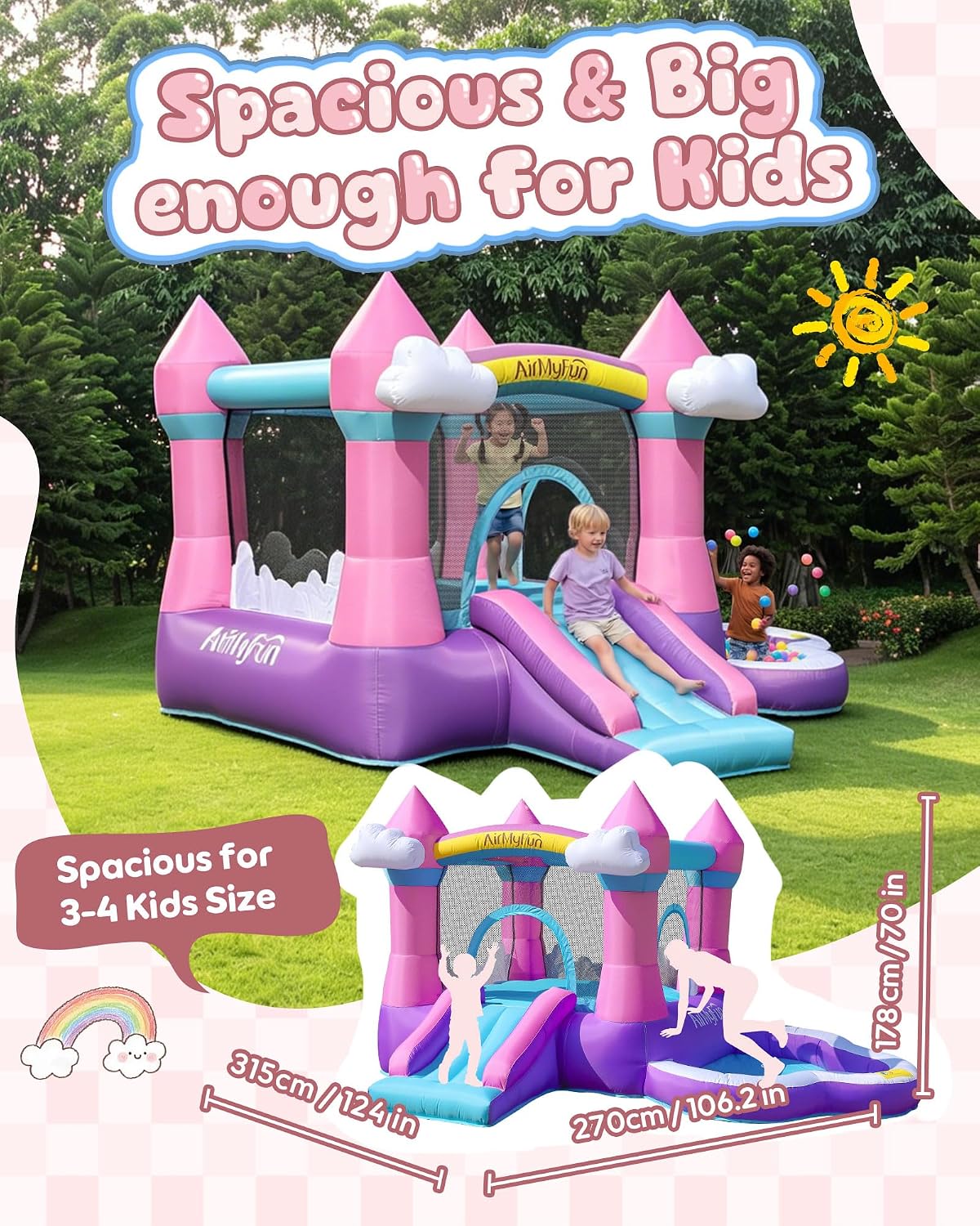 Pink Indoor/Outdoor Inflatable - đánh giá và giá Kids Outdoor Slide