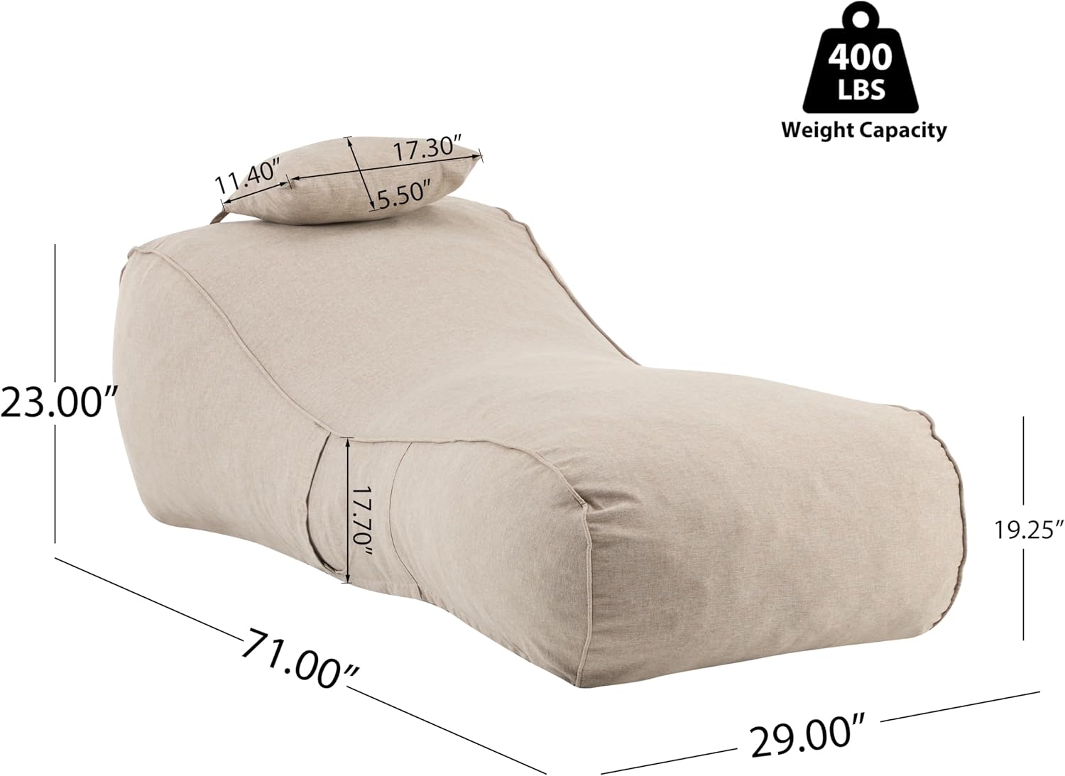 Morton Bean Bag Chair, Fabric  - đánh giá và giá Kids Outdoor Lounger Chair