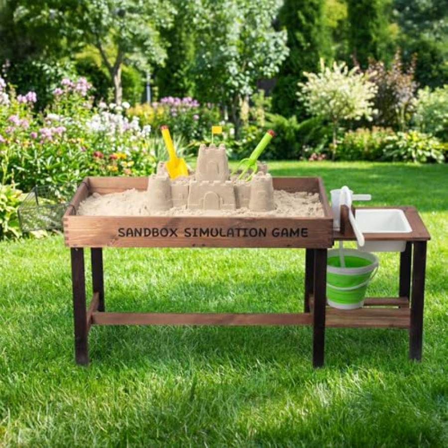 Outdoor wooden sand table for  - đánh giá và giá Kids Outdoor Activity Table