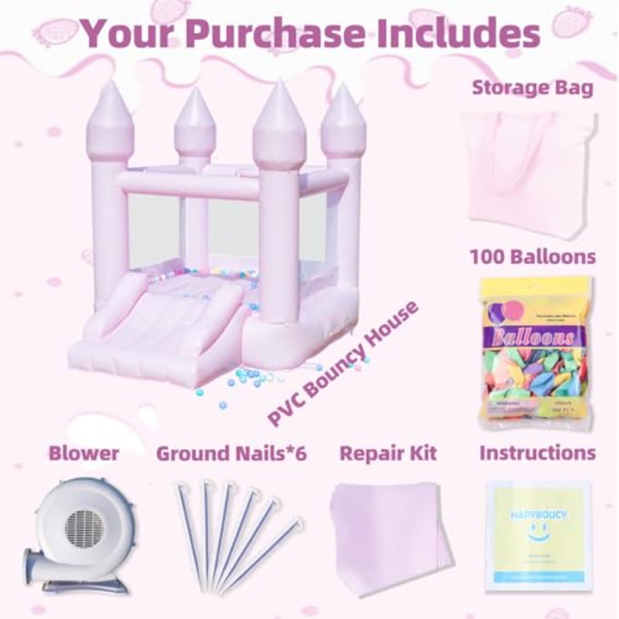 PVC bounce house for kids 3-6  - đánh giá và giá Kids Outdoor Slide
