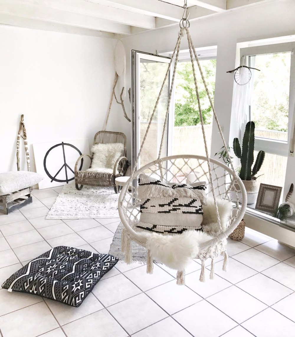 Năm 2021 Bắc Âu Tay Dệt Kim Tr - đánh giá và giá Kids Outdoor Hanging Chair
